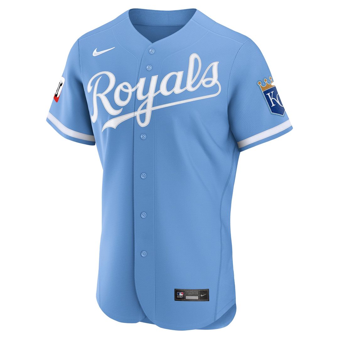 Kansas City Royals Nike Alternate Sponsor Patch Authentic Baseball Jersey - Light Blue