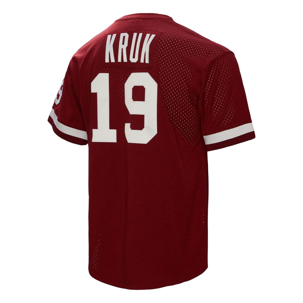 Philadelphia Phillies Mitchell & Ness John Kruk Burgundy Big & Tall Cooperstown Collection Mesh Batting Practice Baseball Jersey