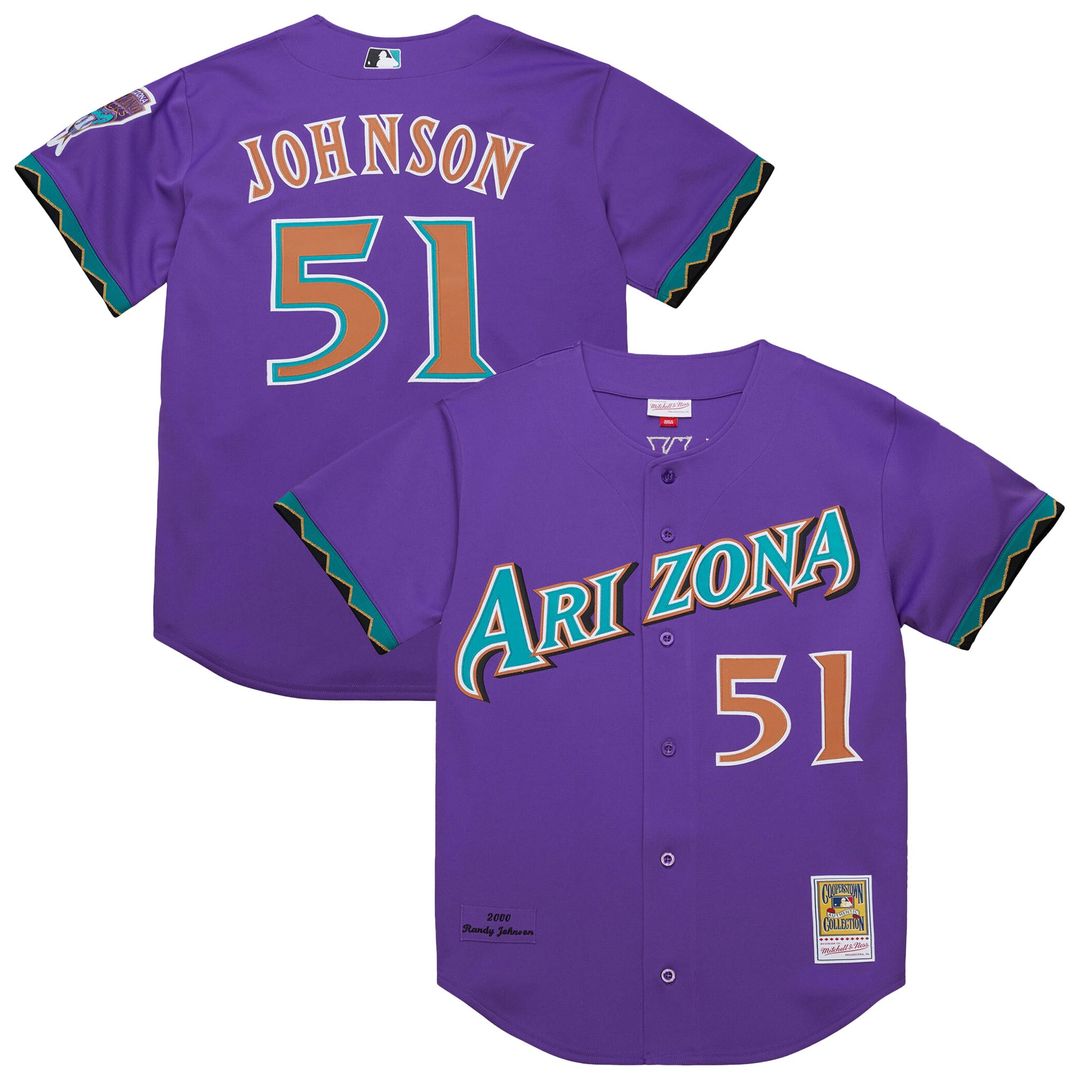 Arizona Diamondbacks Mitchell & Ness Randy Johnson 2000 Throwback Authentic Baseball Jersey - Purple