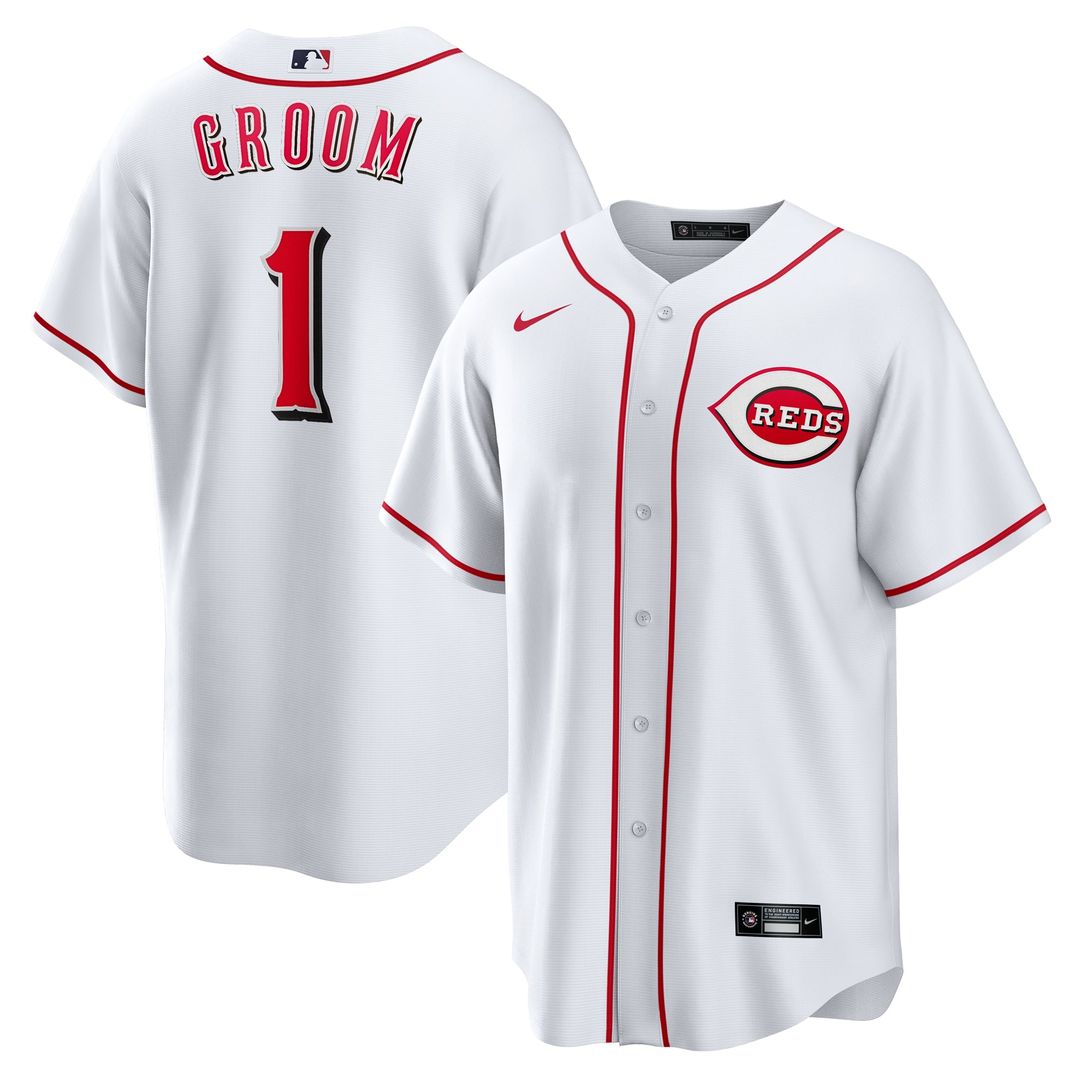 Cincinnati Reds Nike #1 Groom Home Replica Baseball Jersey - White