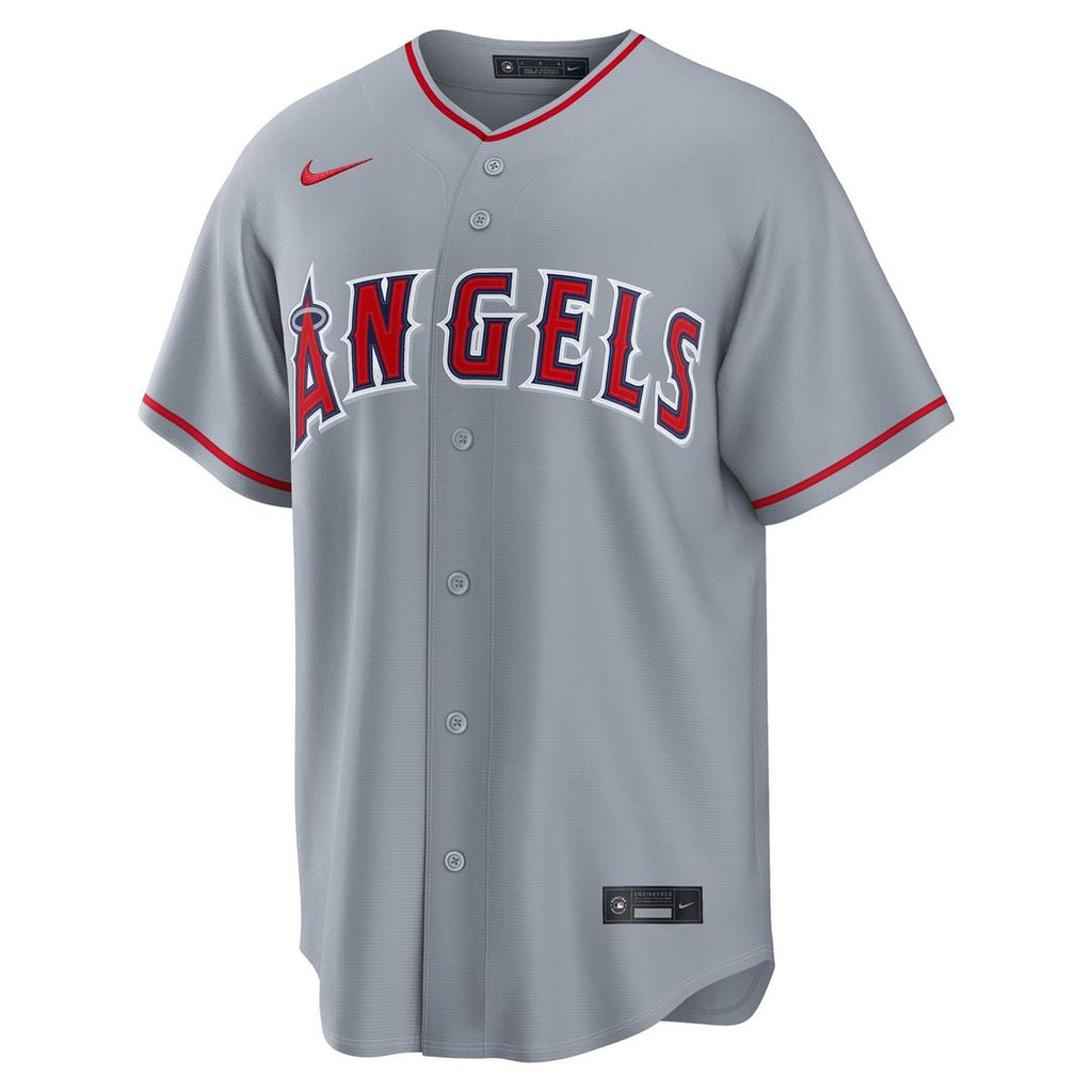 Los Angeles Angels Nike Mike Trout Road Replica Baseball Jersey - Gray