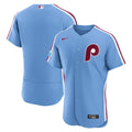 Philadelphia Phillies Nike Alternate Sponsor Patch Authentic Baseball Jersey - Light Blue