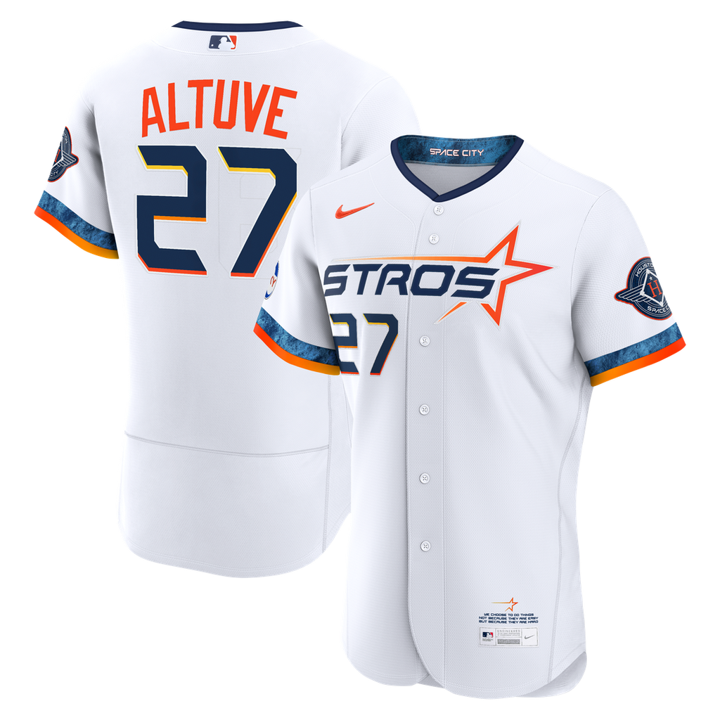 Houston Astros Nike Jose Altuve City Connect Authentic Sponsor Patch Baseball Jersey - White