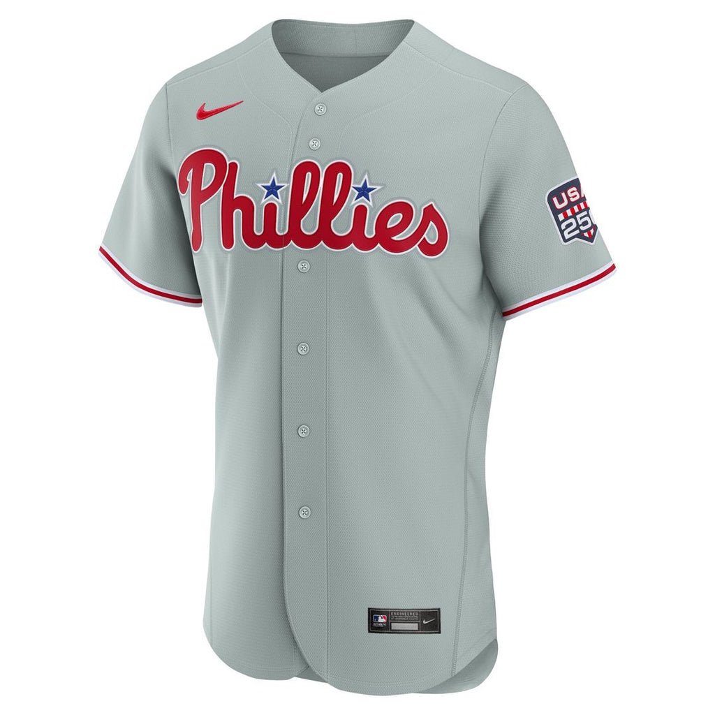 Philadelphia Phillies Nike Fourth of July Bryce Harper USA 250 Authentic Baseball Jersey - Gray
