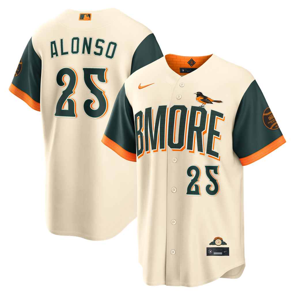 Baltimore Orioles Nike Pete Alonso 2026 City Connect Stadium Baseball Jersey - Cream