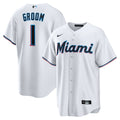 Miami Marlins Nike #1 Groom Home Replica Baseball Jersey - White