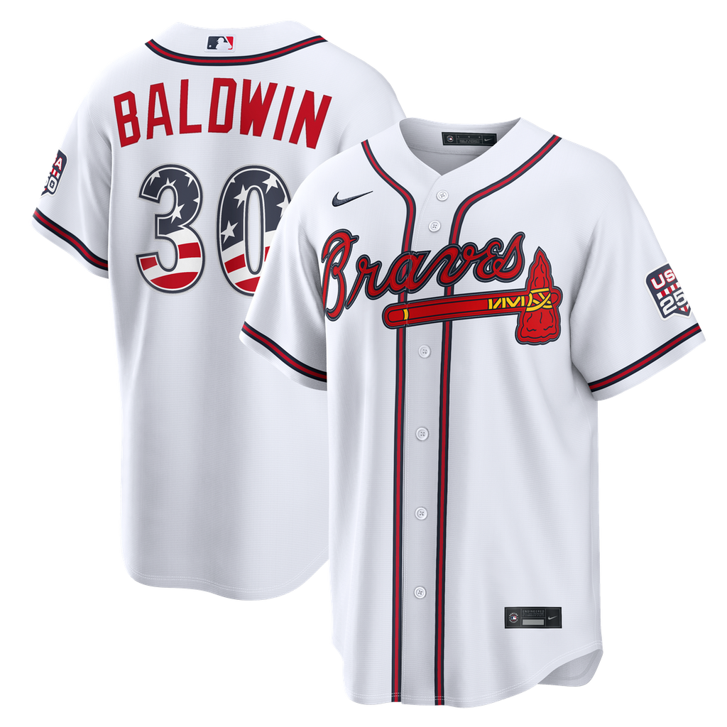 Atlanta Braves Nike Fourth of July Drake Baldwin USA 250 Stadium Baseball Jersey - White