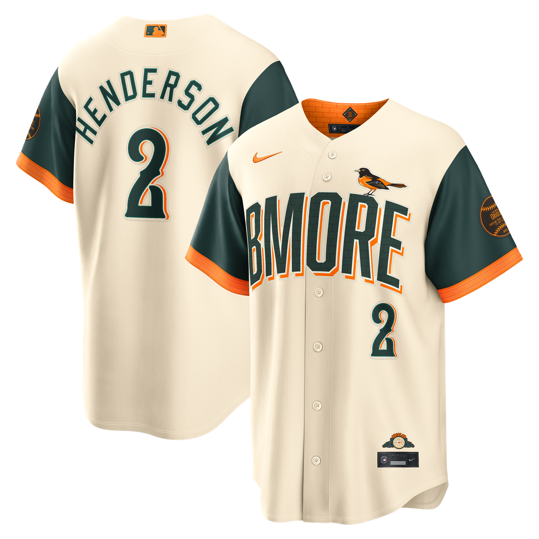 Baltimore Orioles Nike Gunnar Henderson 2026 City Connect Stadium Baseball Jersey - Cream