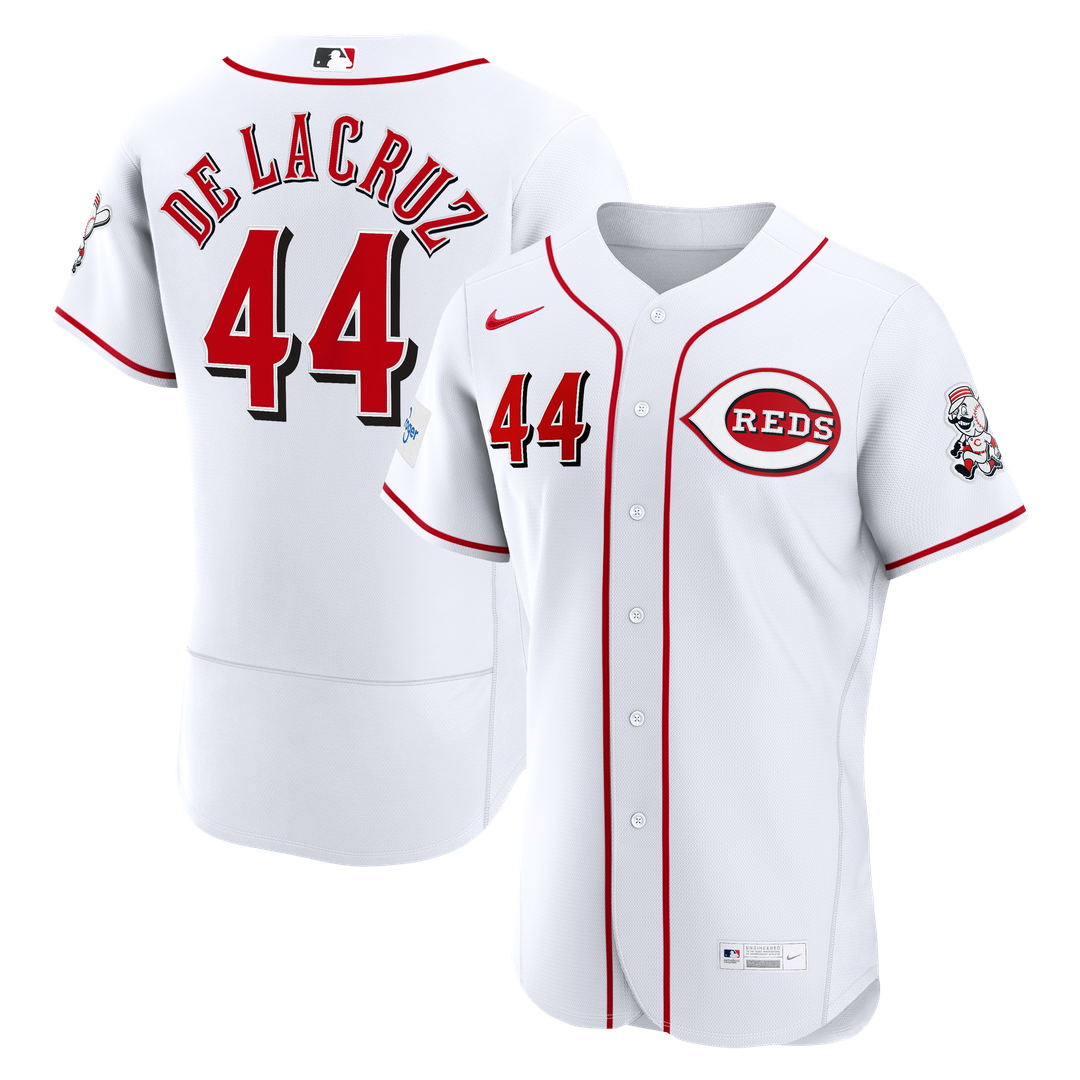 Cincinnati Reds Nike Elly De La Cruz Home Authentic Sponsor Patch Baseball Jersey - White