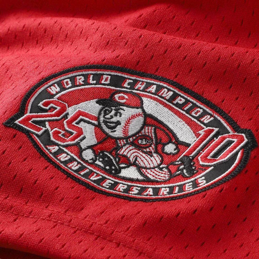 Cincinnati Reds Mitchell & Ness Barry Larkin Cooperstown Collection Mesh Batting Practice Button-Up Baseball Jersey - Black