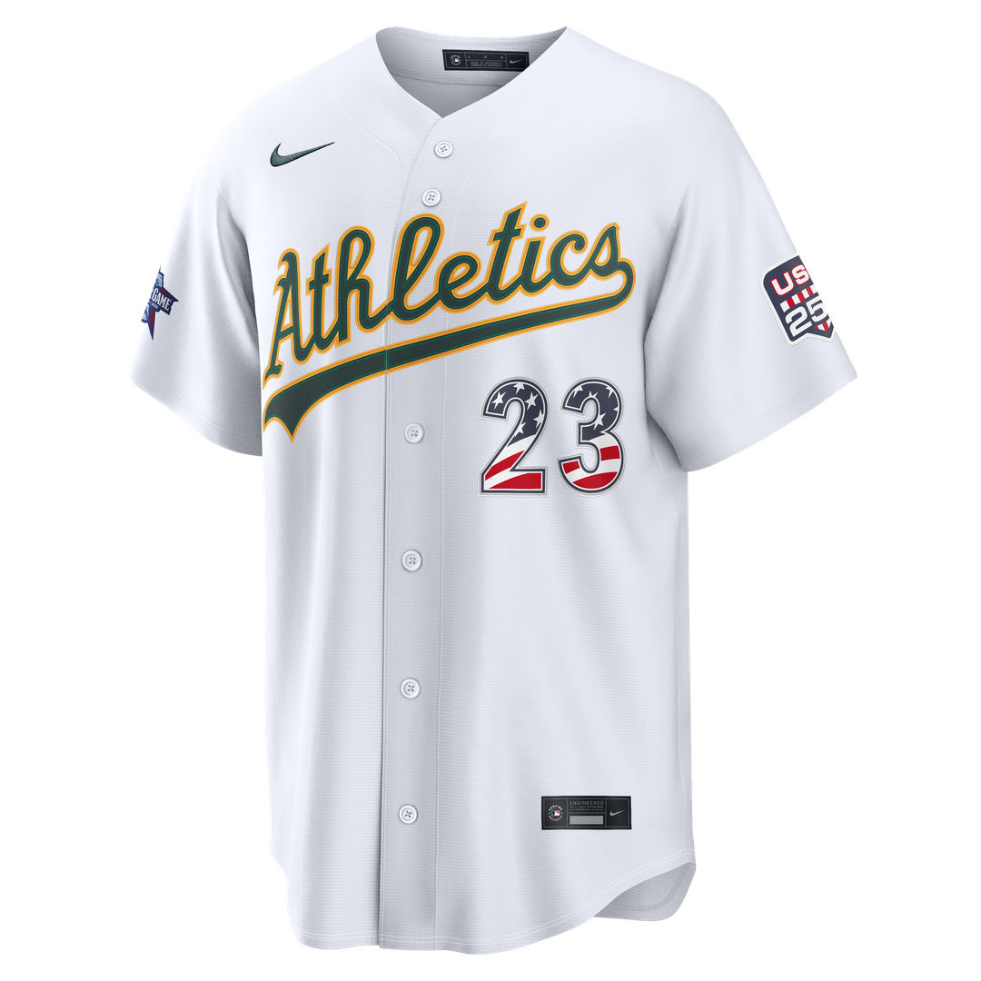 Athletics Nike 2026 All-Star Edition Stars & Stripes Shea Langeliers Stadium Baseball Jersey - White