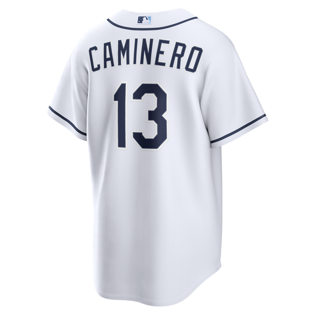 Tampa Bay Rays Nike Junior Caminero Home Replica Baseball Jersey - White