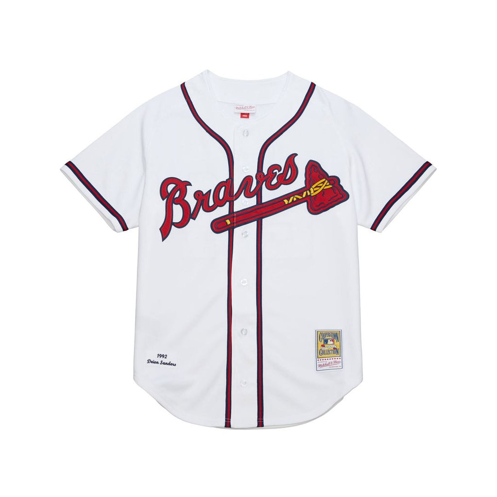 Atlanta Braves Mitchell & Ness Deion Sanders Cooperstown Collection 1992 Authentic Baseball Jersey - White