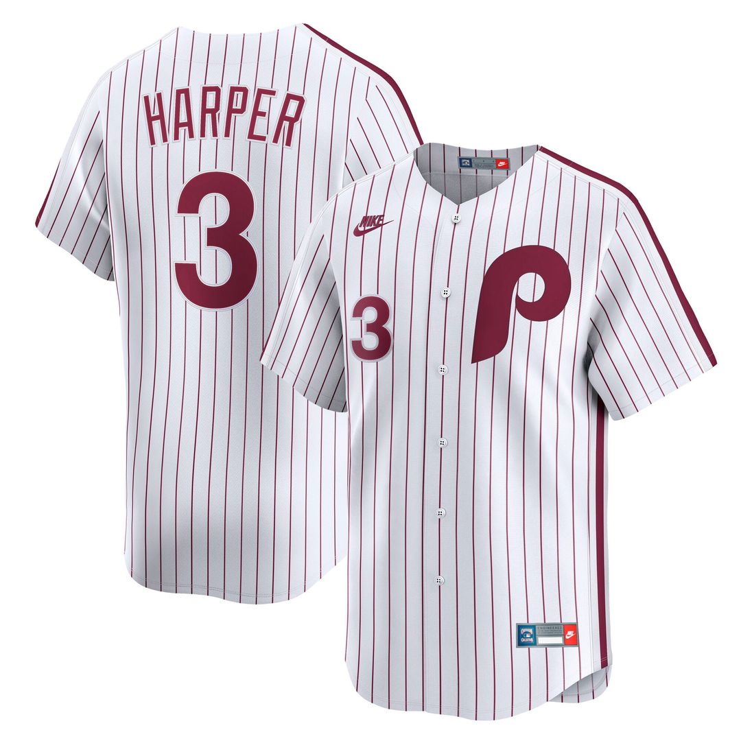 Philadelphia Phillies Nike Bryce Harper Cooperstown Collection Limited Baseball Jersey - White