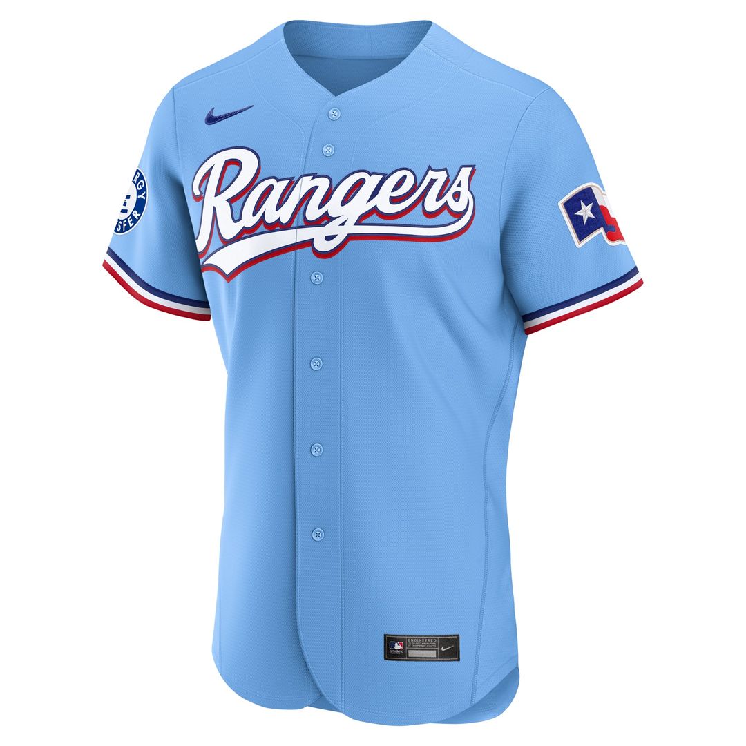 Texas Rangers Nike Home Sponsor Patch Authentic Baseball Jersey - White