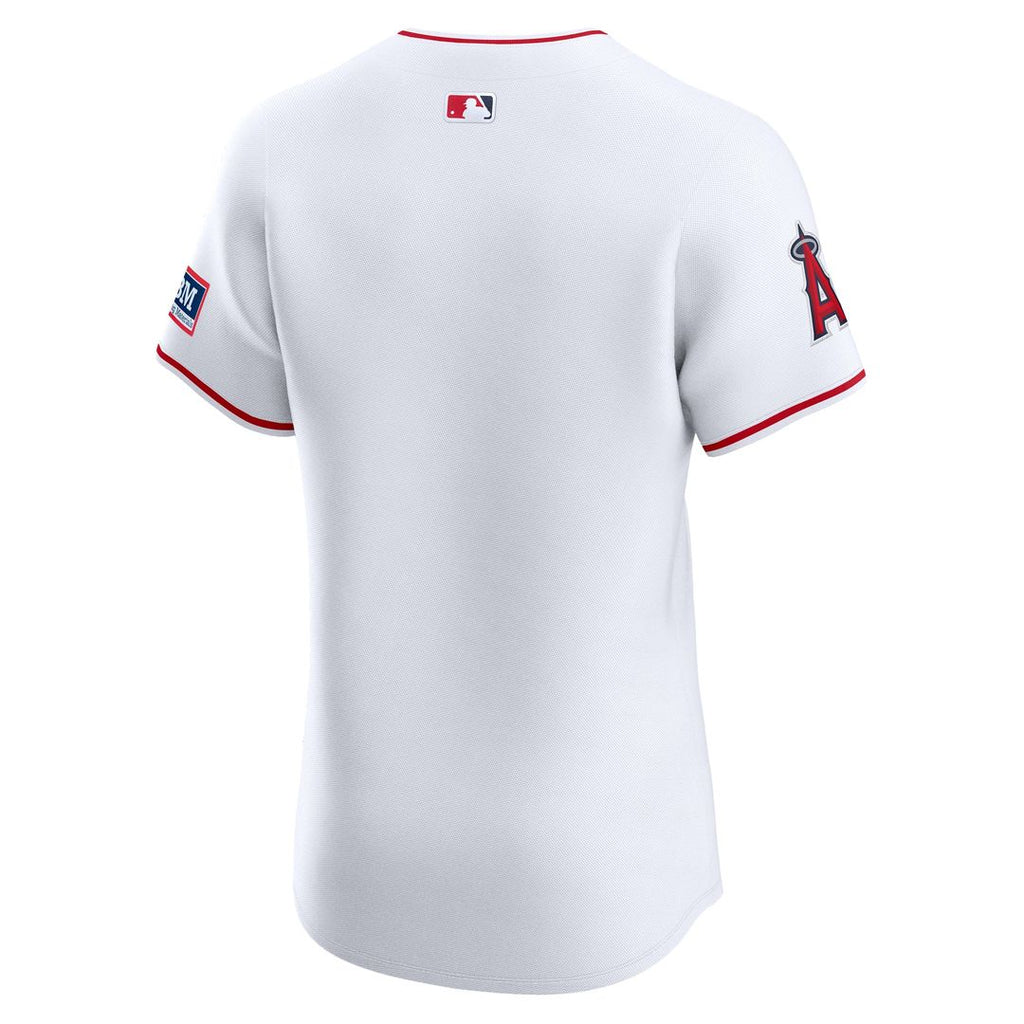 Los Angeles Angels Nike Home Elite Patch Baseball Jersey - White