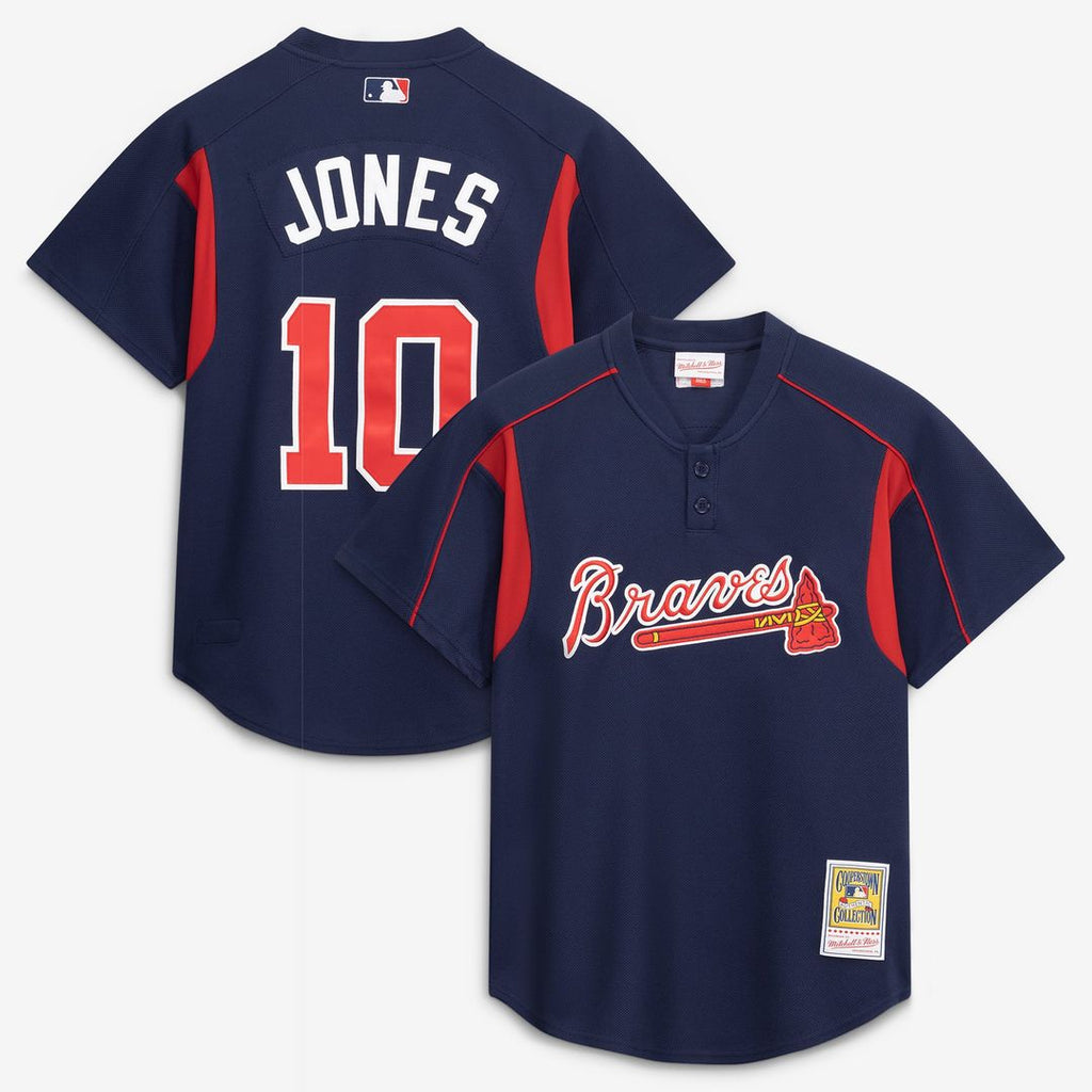 Atlanta Braves Mitchell & Ness Chipper Jones Authentic Batting Practice Baseball Jersey - Navy