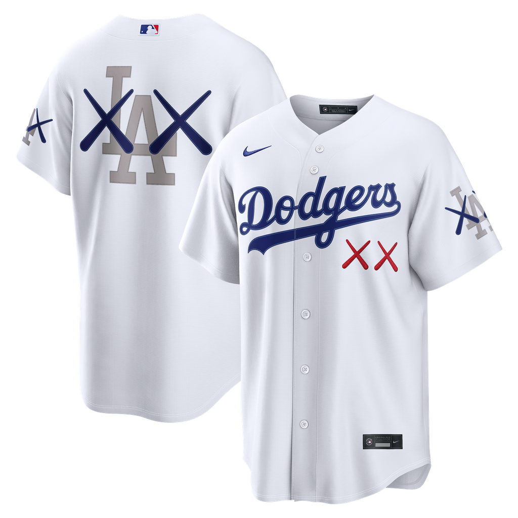 Los Angeles Dodgers Nike x KAWS White Stadium Baseball Jersey