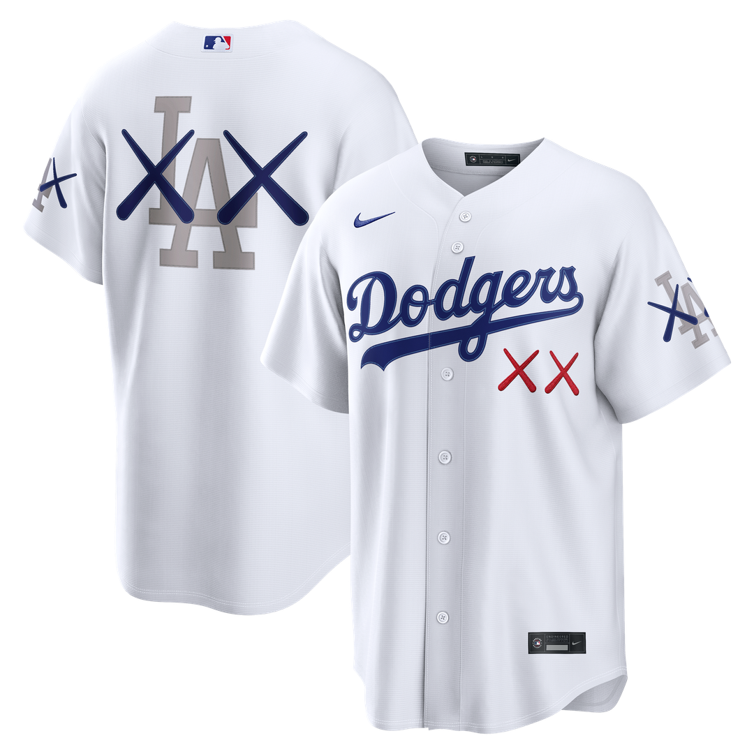Los Angeles Dodgers Nike x KAWS White Stadium Baseball Jersey