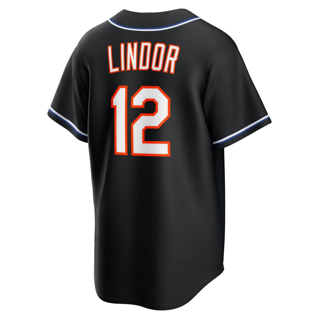 New York Mets Nike Francisco Lindor Fashion Replica Black Out Baseball Jersey