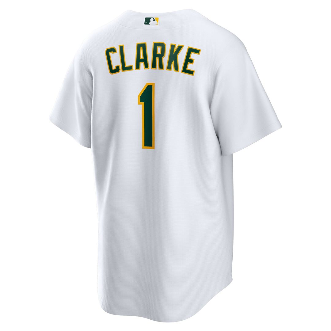 Athletics Nike Denzel Clarke Home Replica Baseball Jersey - White