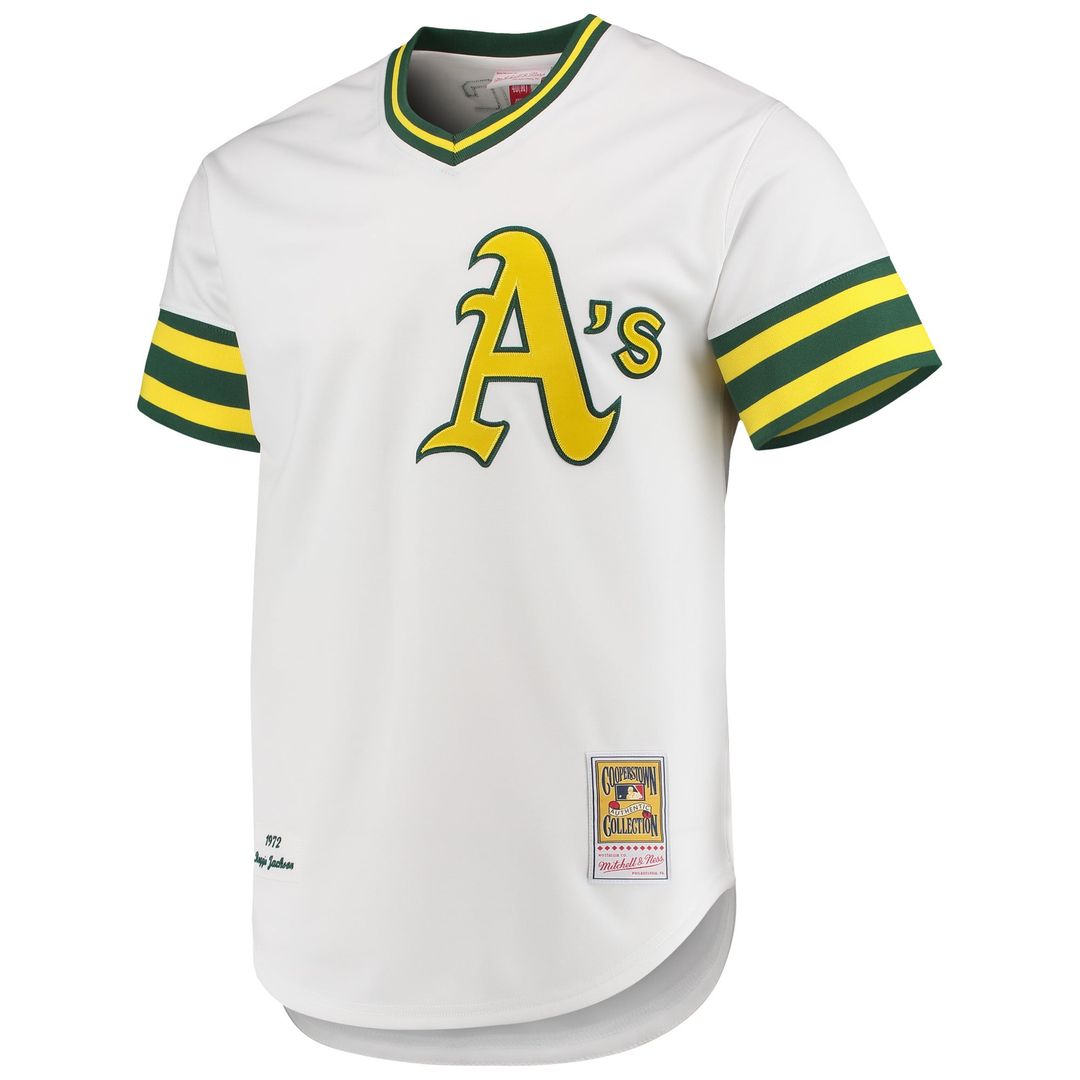 Athletics Mitchell & Ness Reggie Jackson 1972 Cooperstown Collection Authentic Baseball Jersey - White