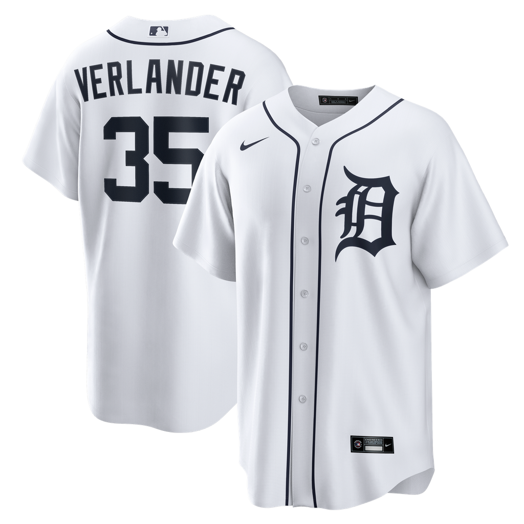 Detroit Tigers Nike Justin Verlander Home Replica Baseball Jersey - White