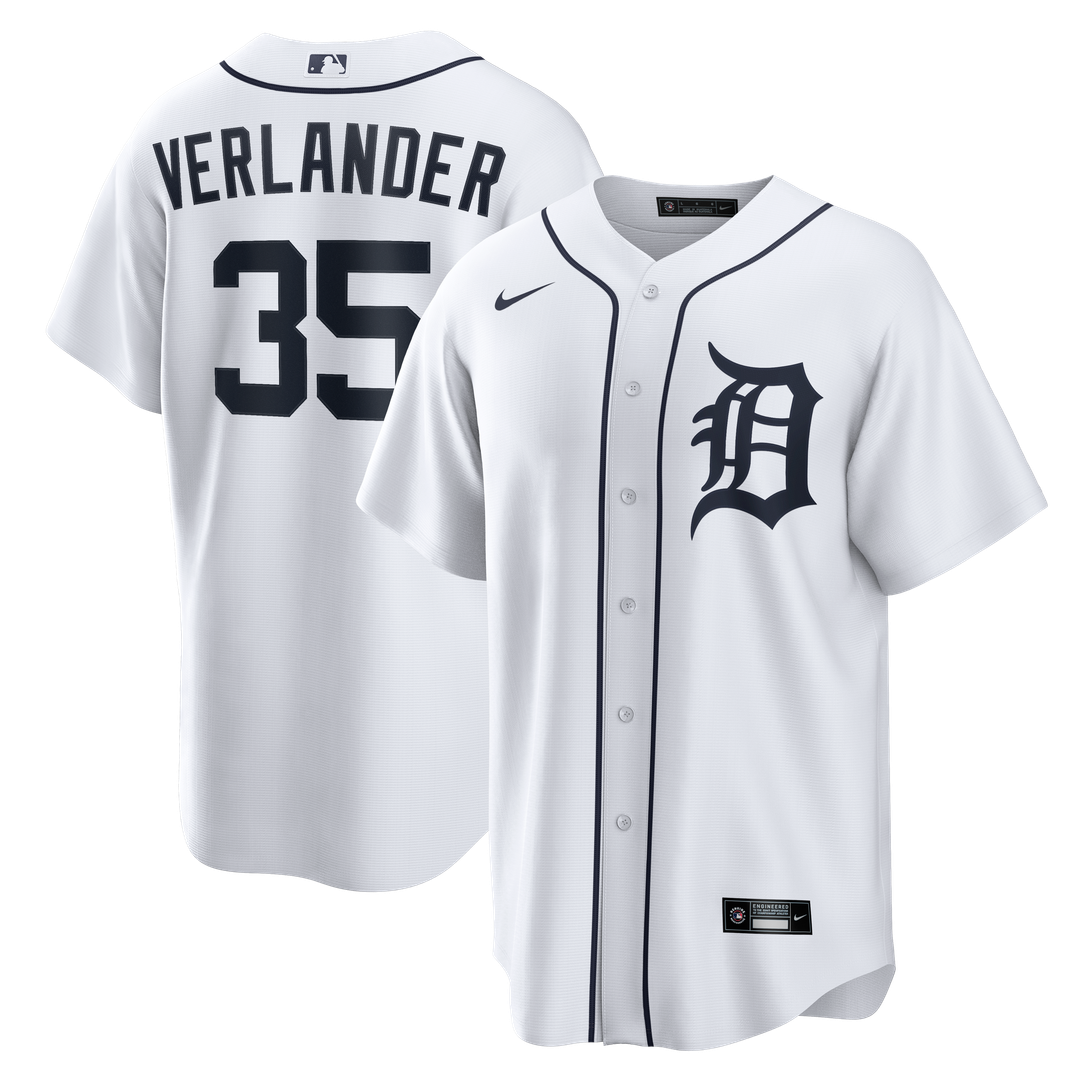 Detroit Tigers Nike Justin Verlander Home Replica Baseball Jersey - White