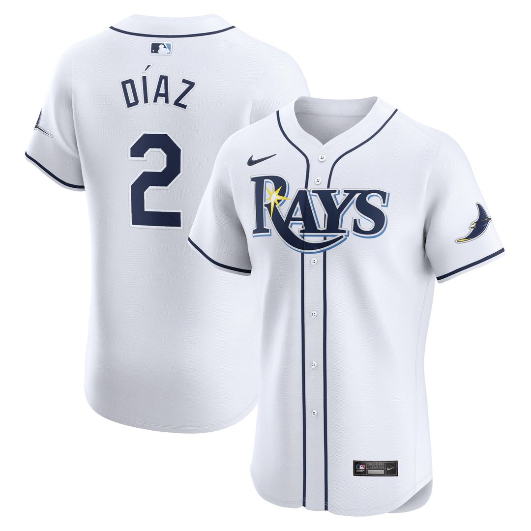 Tampa Bay Rays Nike Yandy Diaz Home Elite Baseball Jersey - White