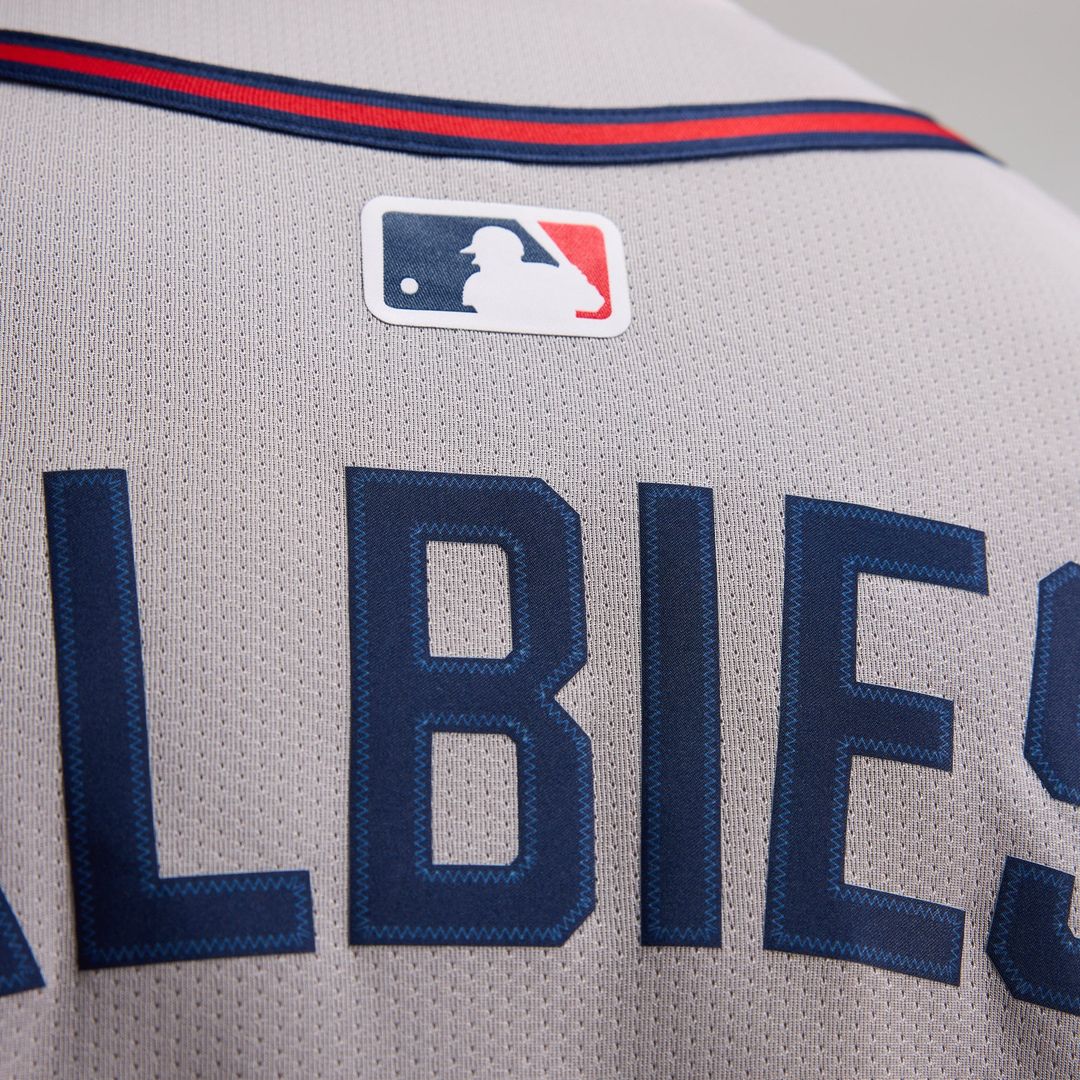 Atlanta Braves Nike Ozzie Albies Road Limited Baseball Jersey - Gray