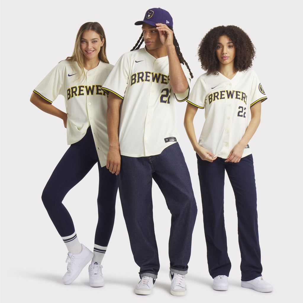 Milwaukee Brewers Nike Christian Yelich Home Limited Baseball Jersey - Cream