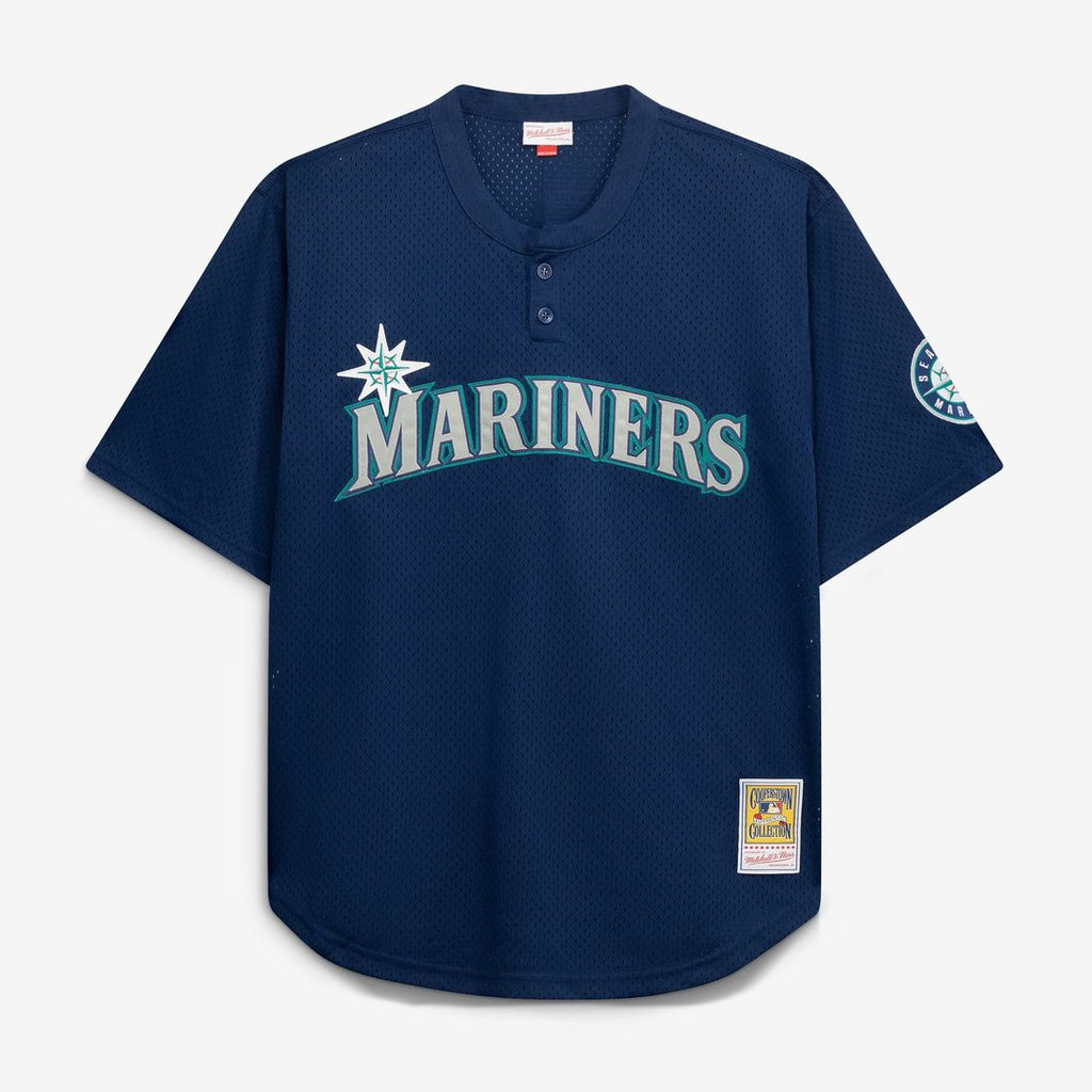 Seattle Mariners Mitchell & Ness Big & Tall Cooperstown Collection Mesh Batting Practice Baseball Jersey - Navy