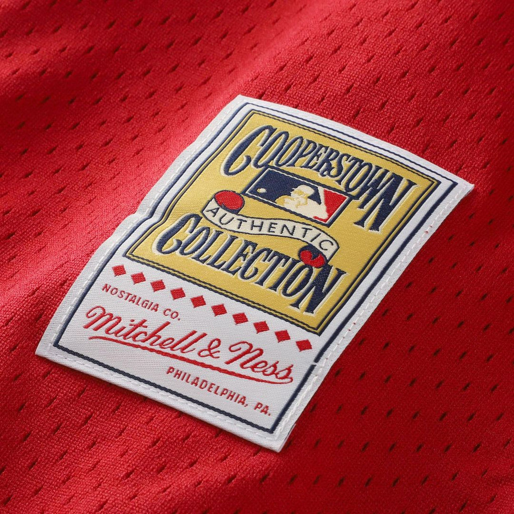 Cincinnati Reds Mitchell & Ness Barry Larkin Cooperstown Collection Mesh Batting Practice Button-Up Baseball Jersey - Black