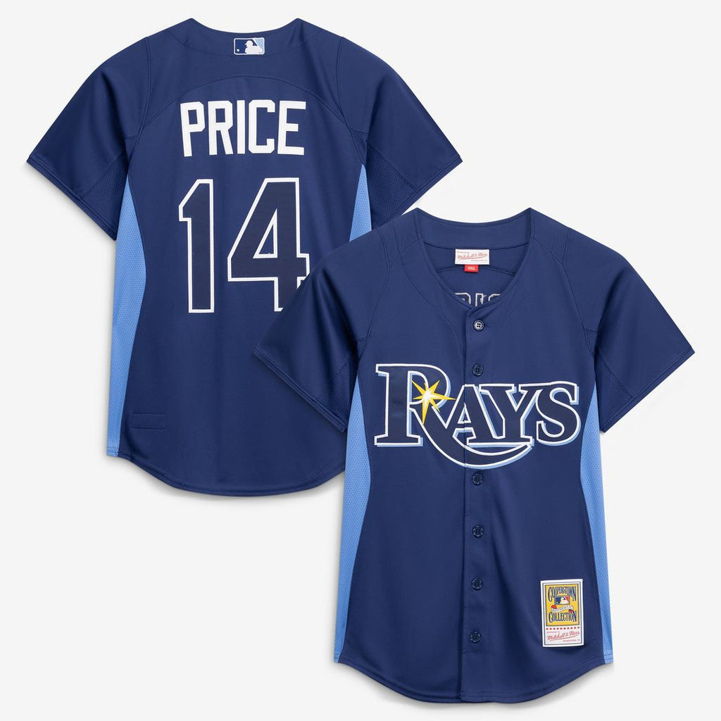 Tampa Bay Rays Mitchell & Ness David Price Authentic Batting Practice Baseball Jersey - Blue
