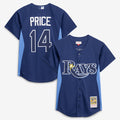 Tampa Bay Rays Mitchell & Ness David Price Authentic Batting Practice Baseball Jersey - Blue