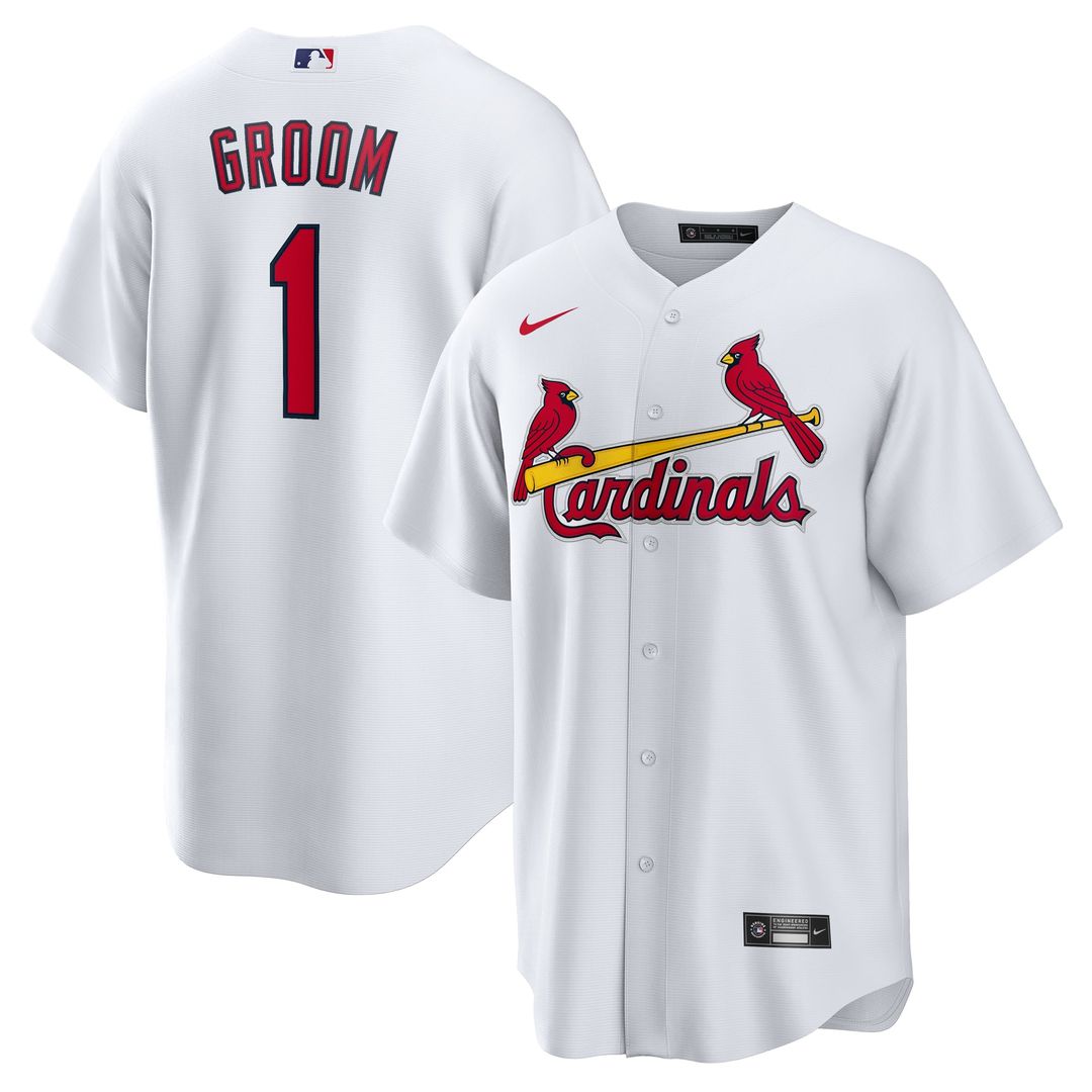 St. Louis Cardinals Nike #1 Groom Home Replica Baseball Jersey - White
