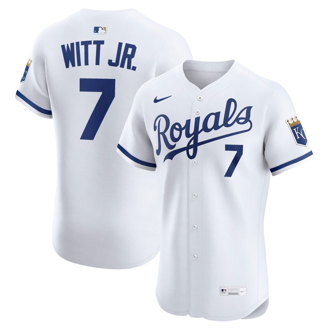 Kansas City Royals Nike Bobby Witt Jr. Home Elite Baseball Jersey - White