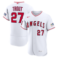 Los Angeles Angels Nike Mike Trout Home Authentic Sponsor Patch Baseball Jersey - White