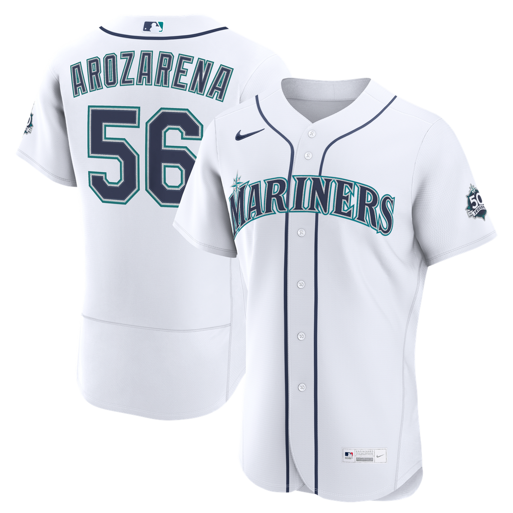 Seattle Mariners Nike Randy Arozarena Home 50th Season Authentic Baseball Jersey - White