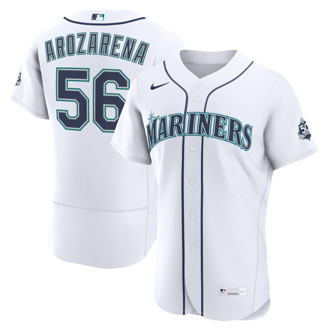 Seattle Mariners Nike Randy Arozarena Home 50th Season Authentic Baseball Jersey - White