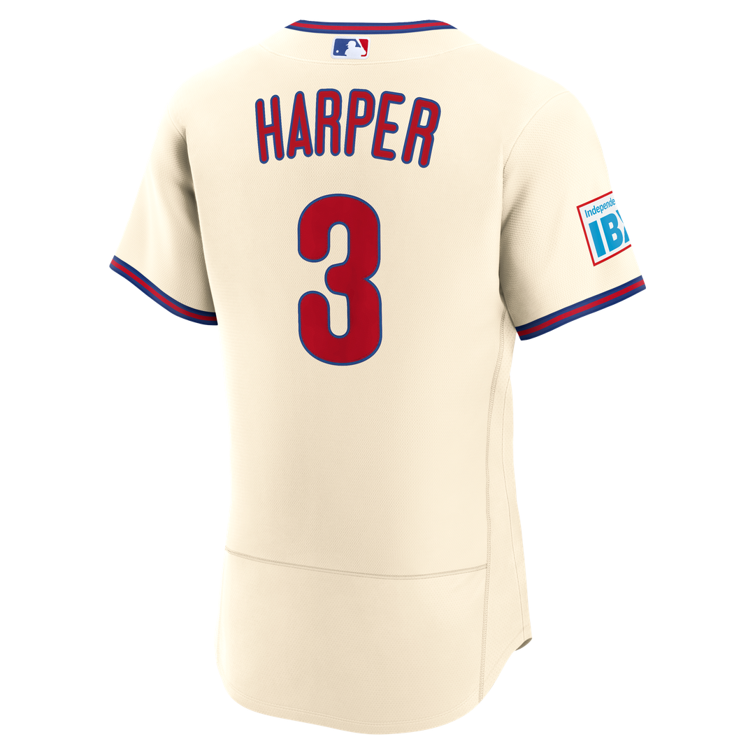 Philadelphia Phillies Nike Bryce Harper Alternate Authentic Sponsor Patch Baseball Jersey - Light Blue