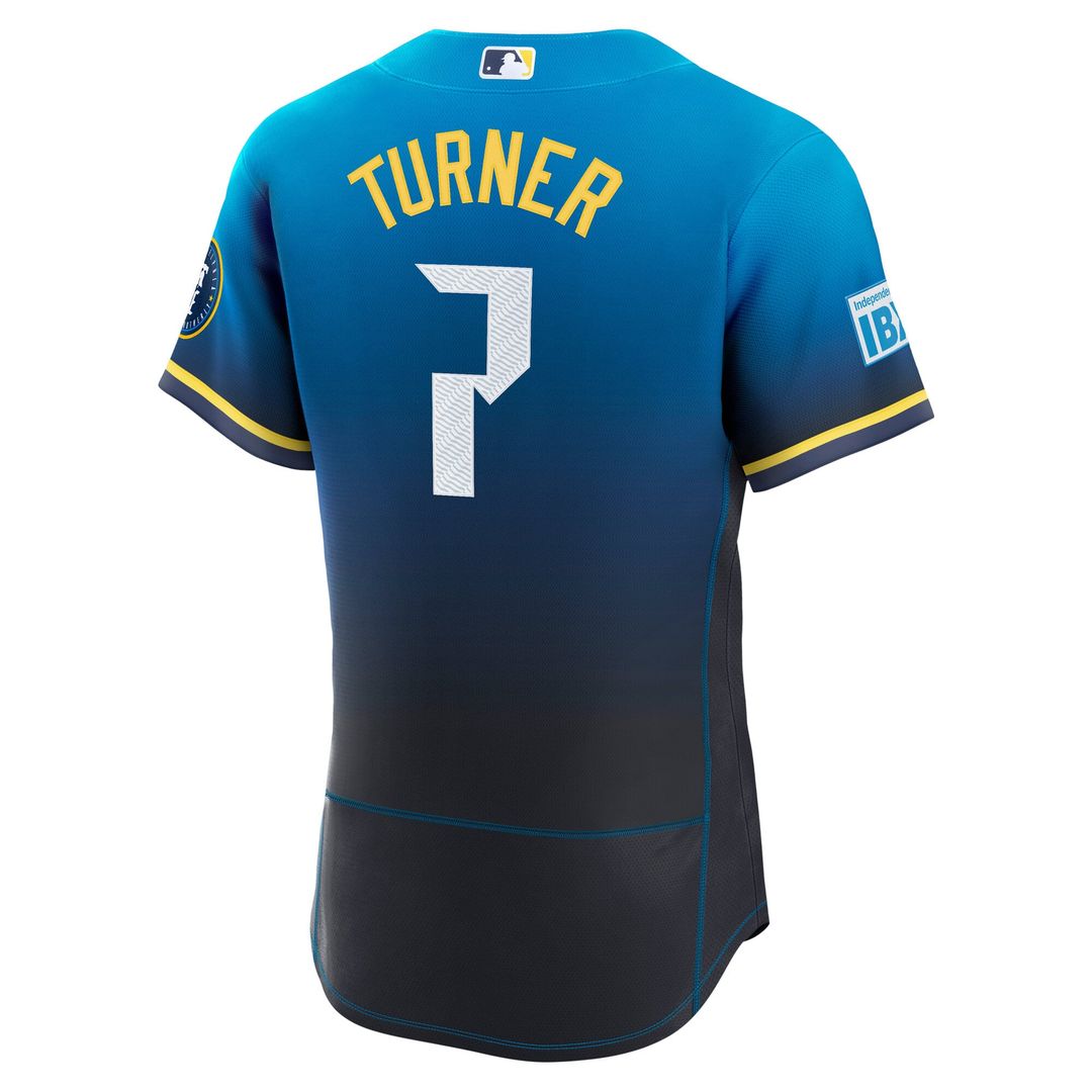 Philadelphia Phillies Nike Trea Turner City Connect Authentic Sponsor Patch Baseball Jersey - Navy