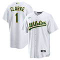 Athletics Nike Denzel Clarke Home Replica Baseball Jersey - White