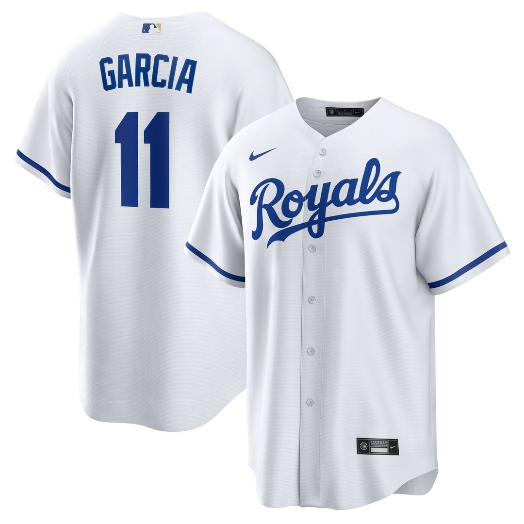 Kansas City Royals Nike Maikel Garcia Home Replica Baseball Jersey - White