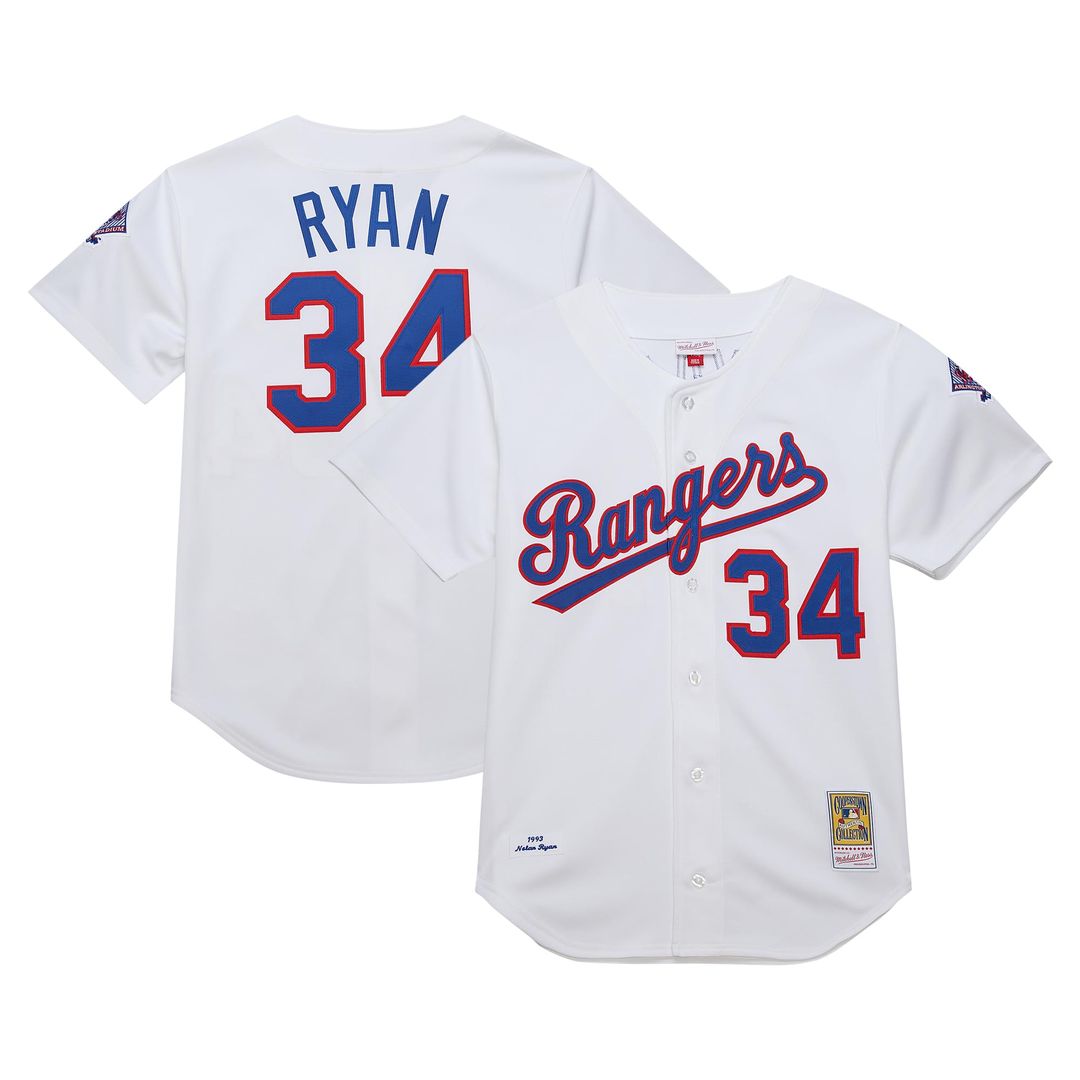 Texas Rangers Mitchell & Ness Nolan Ryan 1993 Cooperstown Collection Authentic Baseball Jersey - White