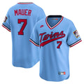 Minnesota Twins Nike Joe Mauer Throwback Cooperstown Collection Limited Baseball Jersey - Light Blue