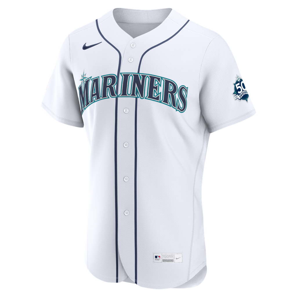 Seattle Mariners Nike J.P. Crawford Home 50th Season Authentic Baseball Jersey - White