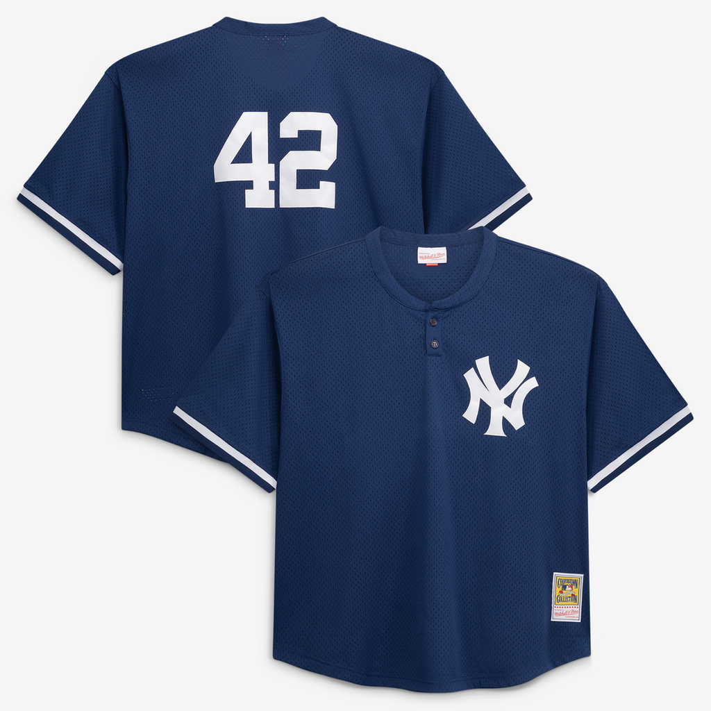 New York Yankees Mitchell & Ness Mariano Rivera Cooperstown Collection Big & Tall Mesh Batting Practice Baseball Jersey - Navy