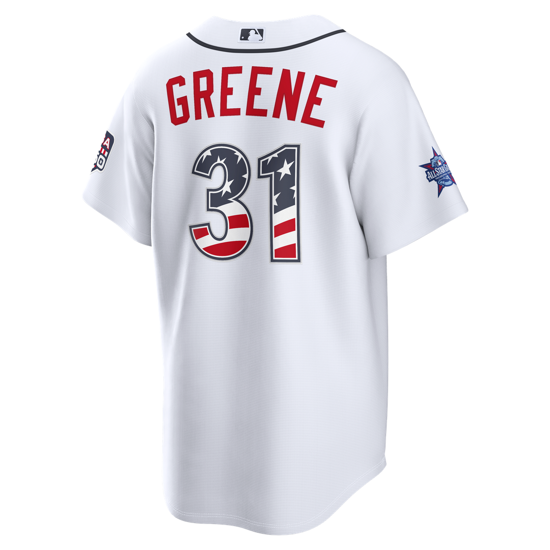 Detroit Tigers Nike 2026 All-Star Edition Stars & Stripes Riley Greene Stadium Baseball Jersey - White