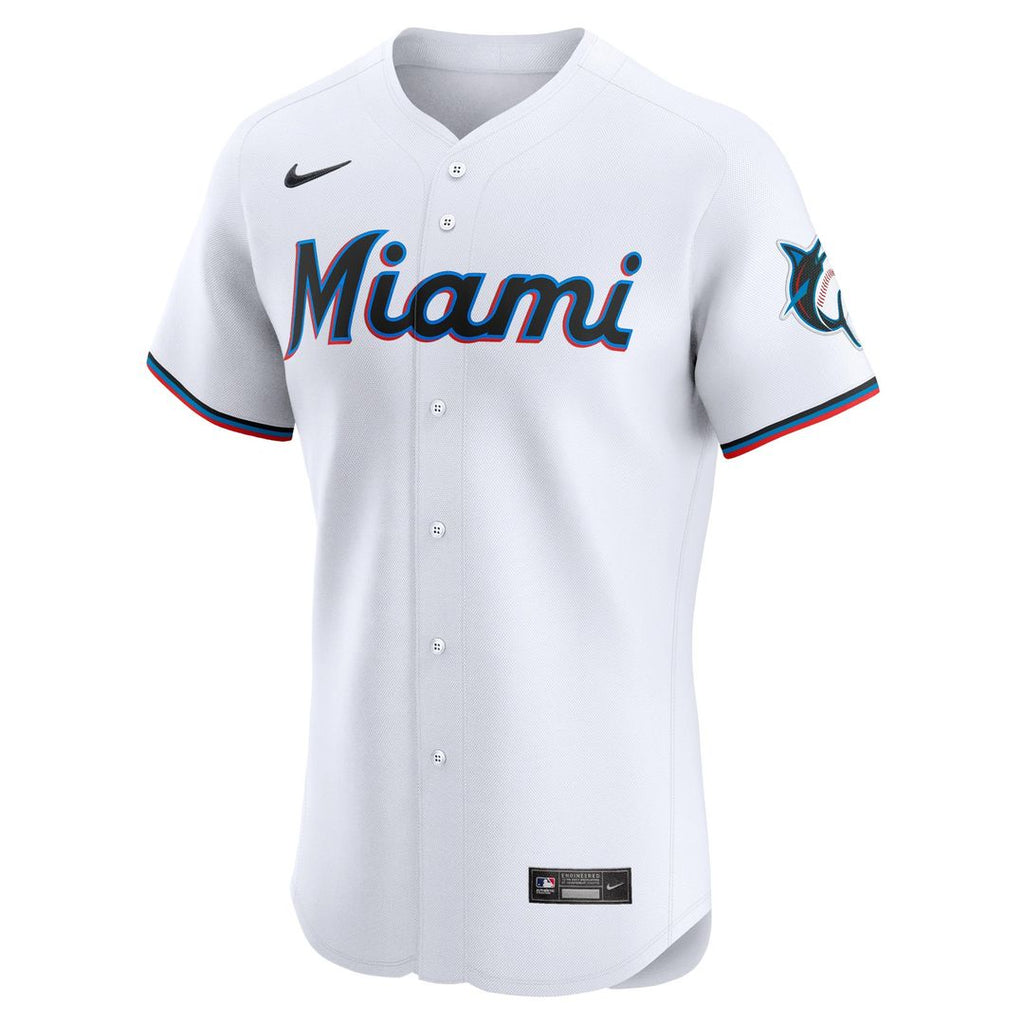 Miami Marlins Nike Eury Perez Home Elite Baseball Jersey - White